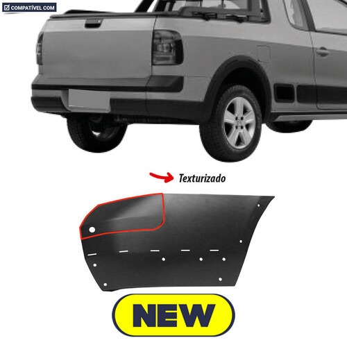 Para-choque Saveiro Cross G5/G6 2009 a 2016 traseiro direito - 6372