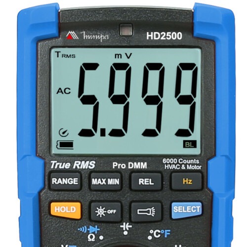 Multimetro digital port�til 750V CAT IV True RMS AC - HD-2500