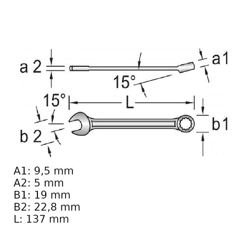 Chave combinada 7/16