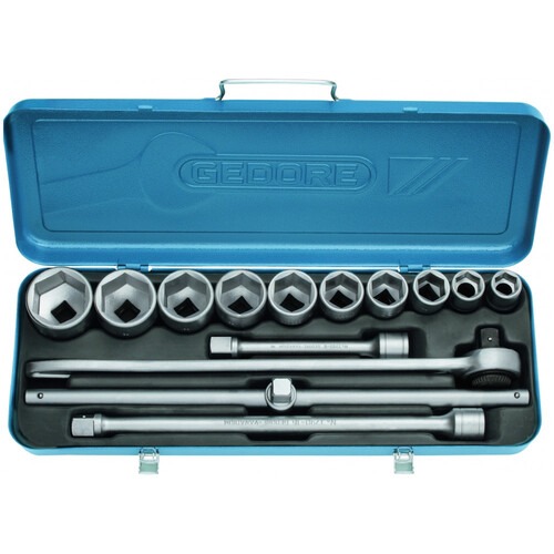 Jogo de soquete sextavado 22 a 50 mm encaixe 3/4