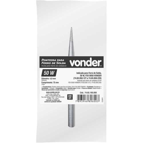 Ponteira cônica para ferro de solda 50W FSV 0050 Ponteira cônica para ferro de solda 50W FSV 0050