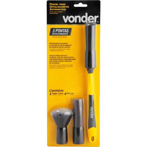 Pincel para detalhamento automotivo com 3 pontas intercambi�veis