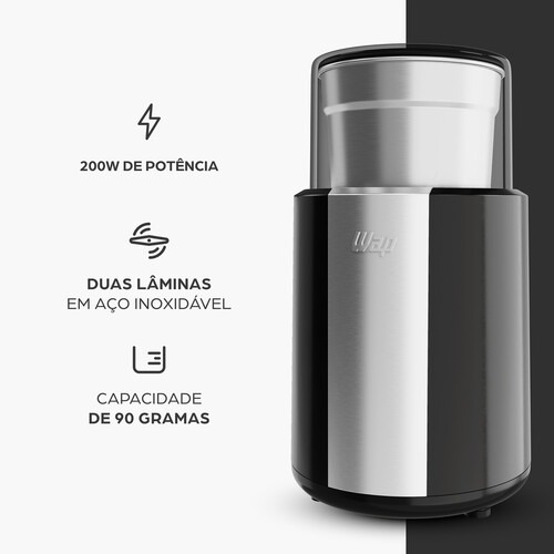 Moedor de café elétrico 200W lâminas em aço inox - WMC200 220V Moedor de café elétrico 200W lâminas em aço inox - WMC200 220V