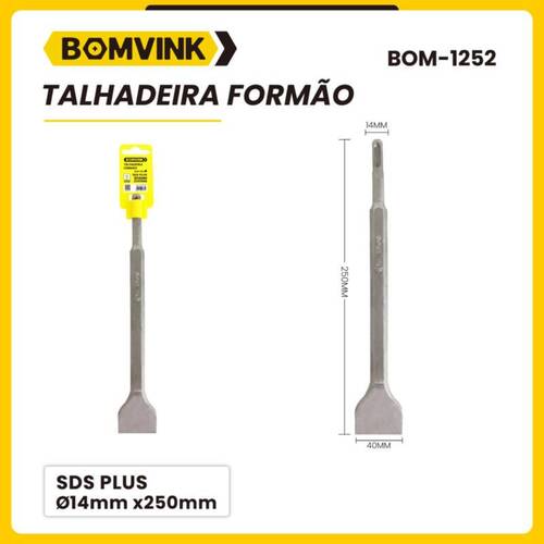 Talhadeira 40 x 250 mm encaixe SDS Plus - BOM-1252 Talhadeira 40 x 250 mm encaixe SDS Plus - BOM-1252