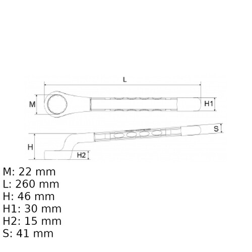 Chave estrela de uma boca 22 mm VDE isolada 1000V - BW89MQ22