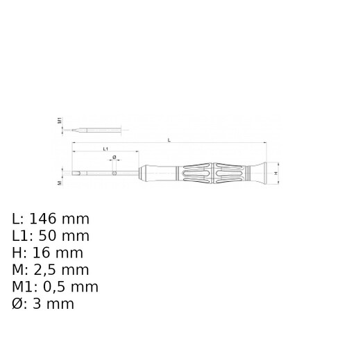 Chave de fenda de precisão 3/32 Chave de fenda de precisão 3/32