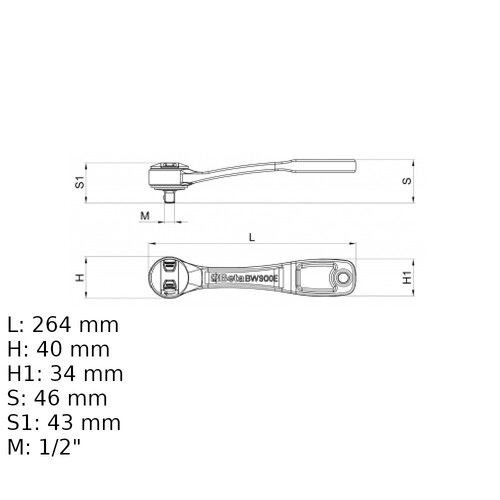 Chave catraca reversível 1/2 Chave catraca reversível 1/2