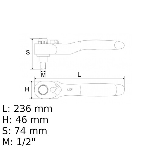 Chave catraca isolada revers�vel 1/2