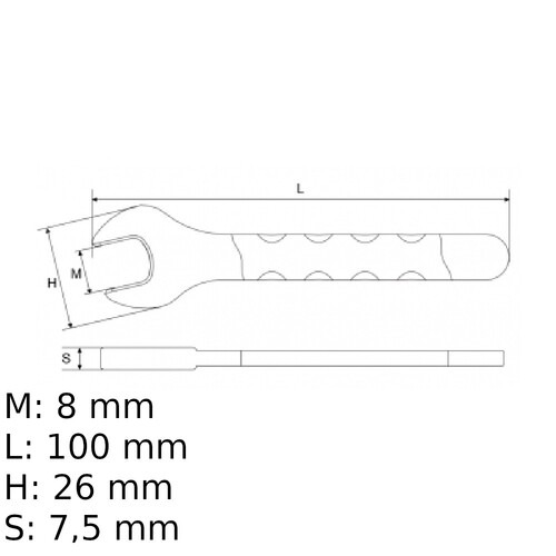 Chave fixa de uma boca isolada VDE 8 mm - BW52MQ8