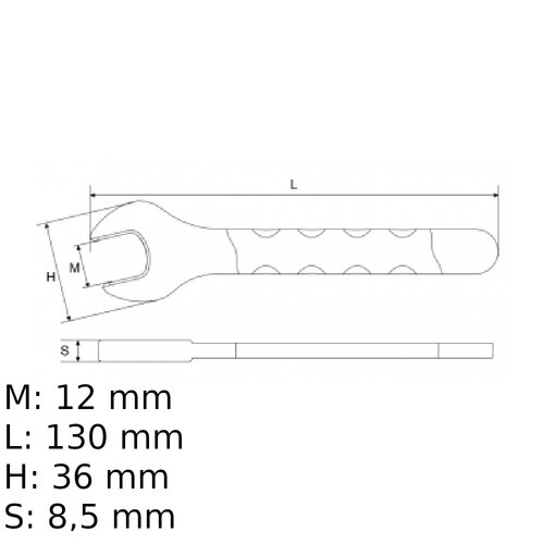 Chave fixa de uma boca isolada VDE 12 mm - BW52MQ12 Chave fixa de uma boca isolada VDE 12 mm - BW52MQ12