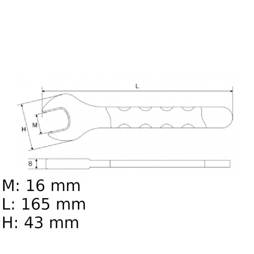 Chave fixa de uma boca isolada VDE 16 mm - BW52MQ16 Chave fixa de uma boca isolada VDE 16 mm - BW52MQ16