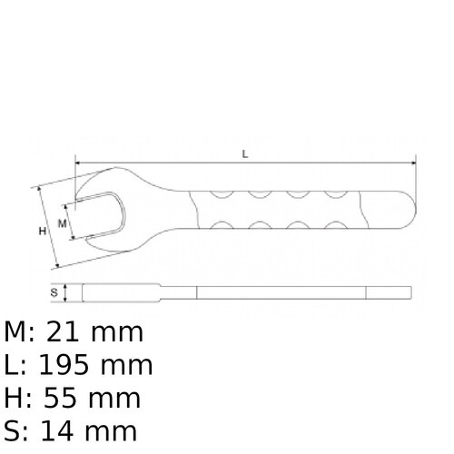 Chave fixa de uma boca isolada VDE 21 mm - BW52MQ21 Chave fixa de uma boca isolada VDE 21 mm - BW52MQ21