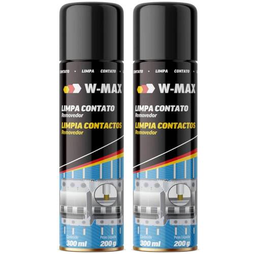 Kit 2 Limpa contato elétrico spray 300 ml - W-Max Kit 2 Limpa contato elétrico spray 300 ml - W-Max