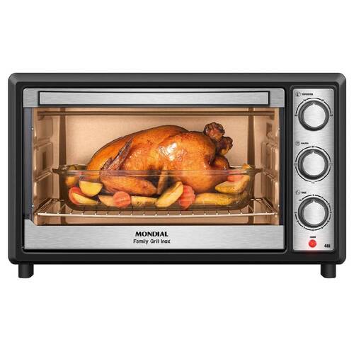 Forno el�trico 1800W 48L 3 pontos de aquecimento Family Grill Inox - FRN-48-BI  110V