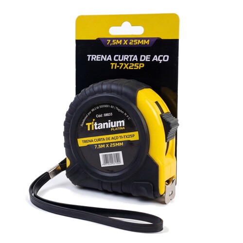 Trena emborrachada com fita de a�o 25 mm x 7,5 m com trava  - 8633