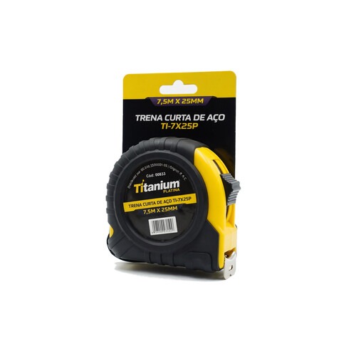 Trena emborrachada com fita de a�o 25 mm x 7,5 m com trava  - 8633