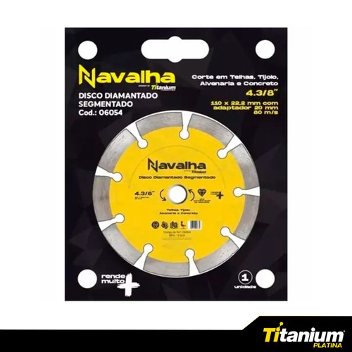 Disco diamantado segmentado 110 mm para concreto - 6054 Disco diamantado segmentado 110 mm para concreto - 6054