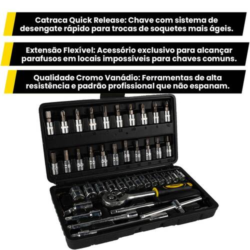 Jogo de soquete sextavado 4 a 14 mm encaixe 1/4 Jogo de soquete sextavado 4 a 14 mm encaixe 1/4