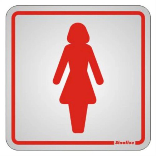 Placa sinalizadora de alumínio Sanitário Feminino - 120AD Placa sinalizadora de alumínio Sanitário Feminino - 120AD