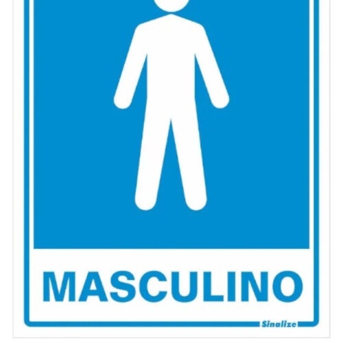 Placa sinalizadora em poliestireno Sanitário Masculino - 220AD Placa sinalizadora em poliestireno Sanitário Masculino - 220AD