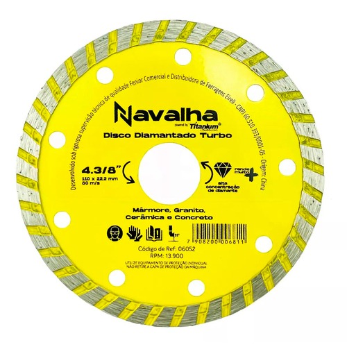 Disco diamantado turbo 110 mm para azulejo - 06052 Disco diamantado turbo 110 mm para azulejo - 06052