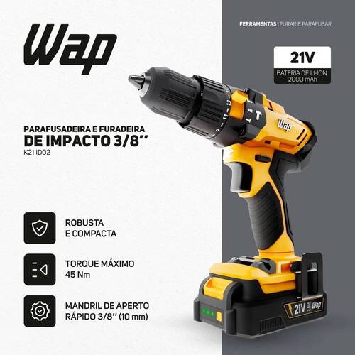 Furadeira Parafusadeira de impacto 3/8