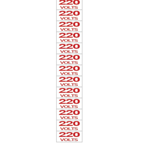 Etiqueta sinalizadora de voltagem em poliestireno 220 volts - 200AZ Etiqueta sinalizadora de voltagem em poliestireno 220 volts - 200AZ