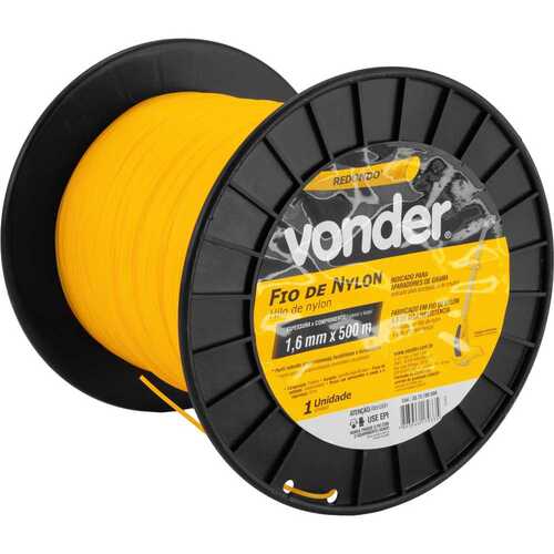 Fio de nylon para aparador de grama 1,6 mm x 500 m Fio de nylon para aparador de grama 1,6 mm x 500 m