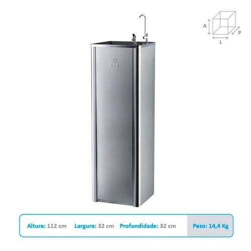 Bebedouro purificador de coluna de pressão aço inox - Puripress 40 110V Bebedouro purificador de coluna de pressão aço inox - Puripress 40 110V
