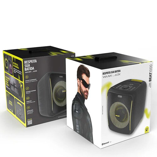 Caixa de som port�til 70W RMS Bluetooth Entrada P10 com Led  - BEAT 1000  110V/220V