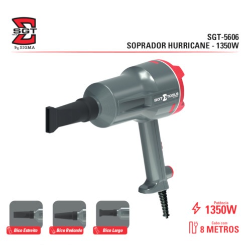 Soprador de ar automotivo 1350W Hurricane com 3 bicos - SGT-5606 110V Soprador de ar automotivo 1350W Hurricane com 3 bicos - SGT-5606 110V