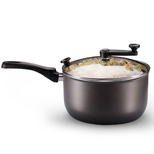 Pipoqueira antiaderente vers�til 3,6L com tampa de vidro grafite - 8874