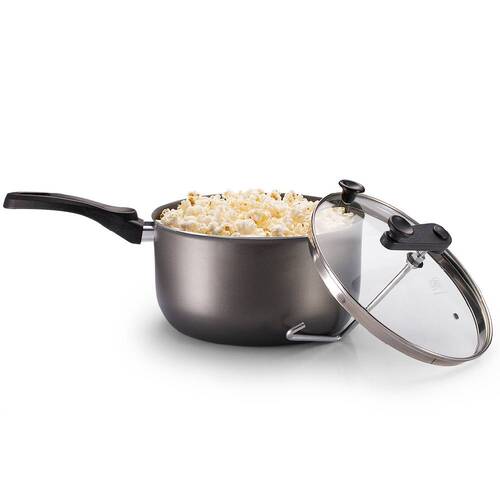 Pipoqueira antiaderente vers�til 3,6L com tampa de vidro grafite - 8874