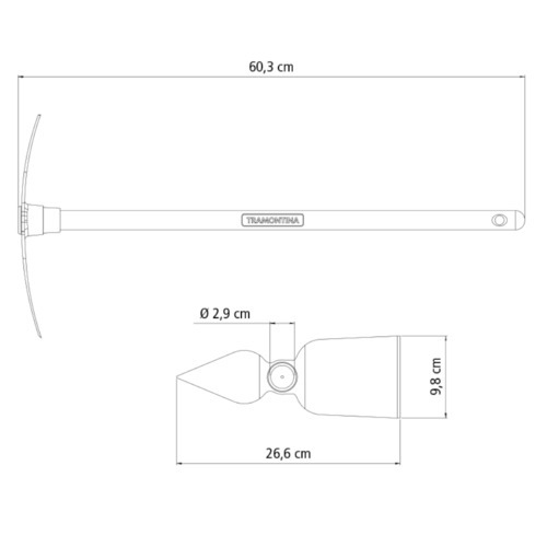 Sacho coração com cabo de 60 cm - 77800201 Sacho coração com cabo de 60 cm - 77800201