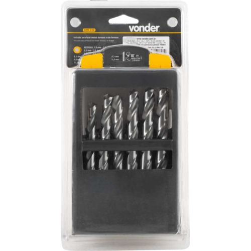 Jogo de brocas aço rápido 1,0 a 13,0 mm DIN338 com 25 peças Jogo de brocas aço rápido 1,0 a 13,0 mm DIN338 com 25 peças