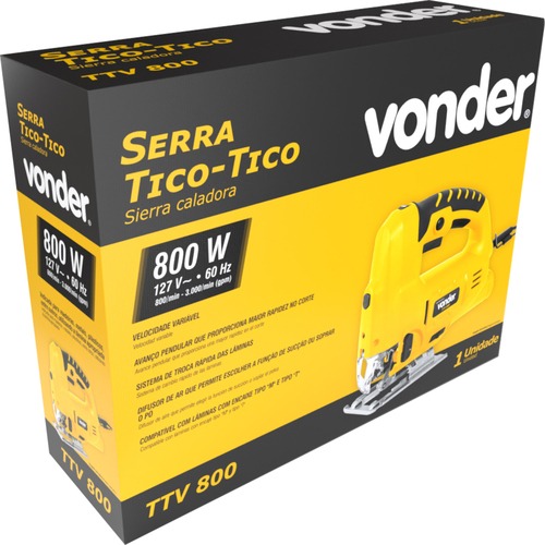Serra tico tico 800 watts capacidade de corte 80 mm - TTV800 220V Serra tico tico 800 watts capacidade de corte 80 mm - TTV800 220V