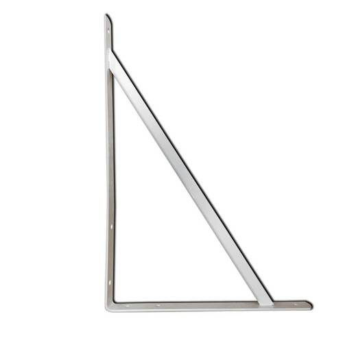 Cantoneira metálica tipo mão francesa reforçada 30 cm branca - BFH1531 Cantoneira metálica tipo mão francesa reforçada 30 cm branca - BFH1531
