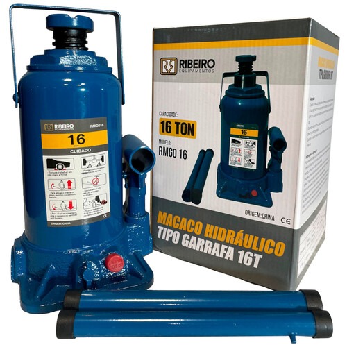 Macaco hidr�ulico tipo garrafa 16 toneladas azul - RMGI016