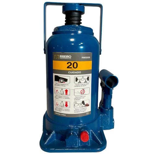 Macaco hidráulico tipo garrafa 20 toneladas azul - RMGI020 Macaco hidráulico tipo garrafa 20 toneladas azul - RMGI020