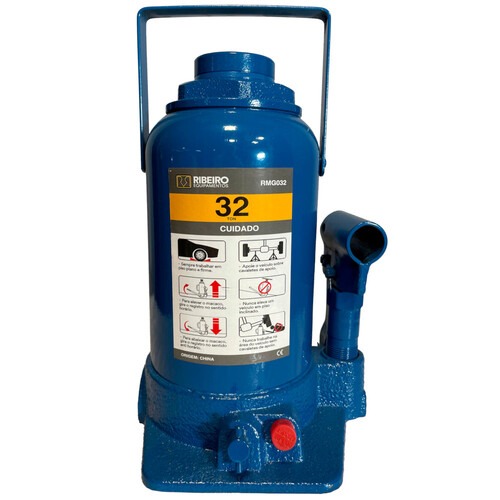Macaco hidr�ulico tipo garrafa 32 toneladas azul - RMGI032