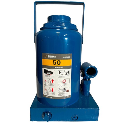 Macaco hidr�ulico tipo garrafa 50 toneladas azul - RMGI050