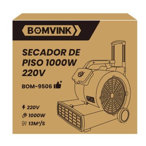 Ventilador e secador de pisos 1000W com três níveis de velocidade - BOM-9506 220V Ventilador e secador de pisos 1000W com três níveis de velocidade - BOM-9506 220V