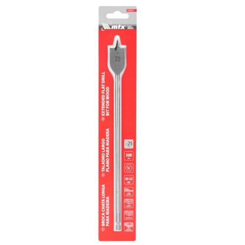 Broca chata longa para madeira 25 x 300 mm - 7040259 Broca chata longa para madeira 25 x 300 mm - 7040259