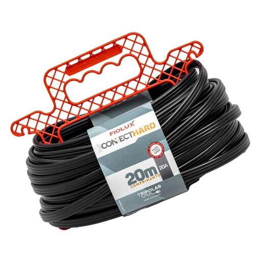 Extensão elétrica 20 metros 1 tomada 3 x 2,5 mm 20A tripolar - Connect Hard Extensão elétrica 20 metros 1 tomada 3 x 2,5 mm 20A tripolar - Connect Hard