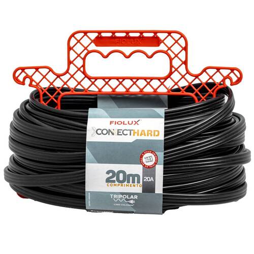 Extensão elétrica 20 metros 1 tomada 3 x 2,5 mm 20A tripolar - Connect Hard Extensão elétrica 20 metros 1 tomada 3 x 2,5 mm 20A tripolar - Connect Hard