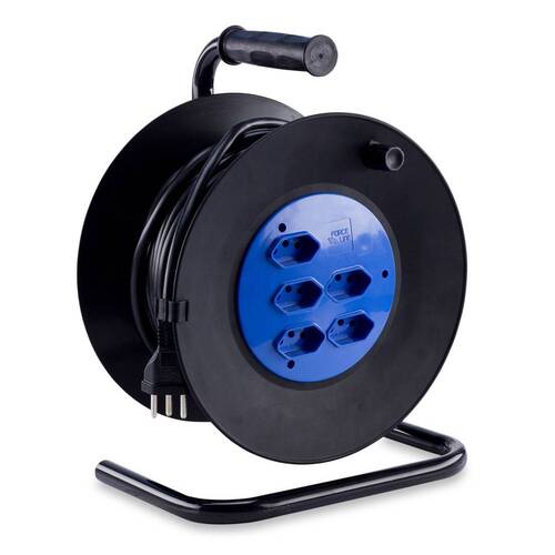 Extensão elétrica 20 metros 3 x 1,00 mm 2P+T 10A com carretel Extensão elétrica 20 metros 3 x 1,00 mm 2P+T 10A com carretel