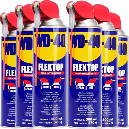 Kit 6 Óleos lubrificante desengripante com Bico Inteligente 500 ml - FLEXTOP Kit 6 Óleos lubrificante desengripante com Bico Inteligente 500 ml - FLEXTOP