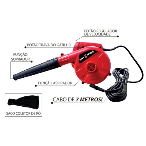 Soprador e aspirador de ar 600 watts com saco coletor - SGT-5601 110V Soprador e aspirador de ar 600 watts com saco coletor - SGT-5601 110V