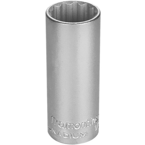 Soquete estriado longo 24 mm encaixe de 1/2 Soquete estriado longo 24 mm encaixe de 1/2