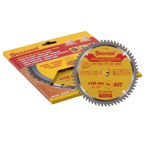 Disco de serra para madeira 184 mm x 20 mm 60 dentes - CCS184-60AW